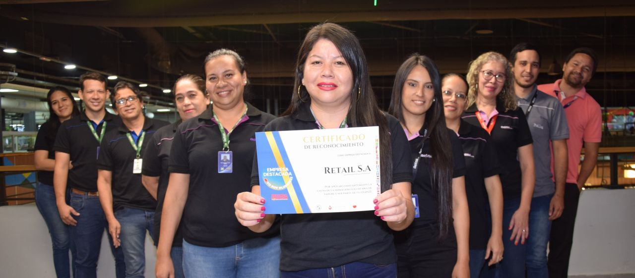 Retail recibe reconocimiento por apoyar a la donación de sangre